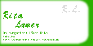 rita lamer business card