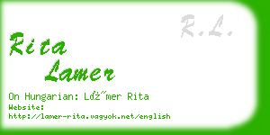 rita lamer business card